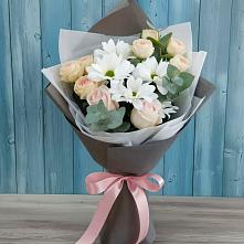 Букет цветов из:  Хризантемы и Розы #REPLACE_PRED# Яжелбицы