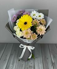Букет цветов из:  Розы, Герберы и Хризантемы в Яжелбицы