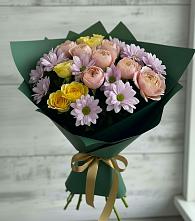 Букет цветов из:  Хризантемы и Розы в Яжелбицы