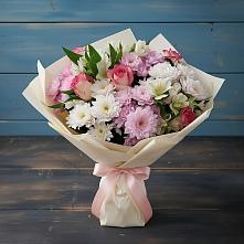 Букет цветов из:  Хризантемы, Альстромерии и Розы в Яжелбицы