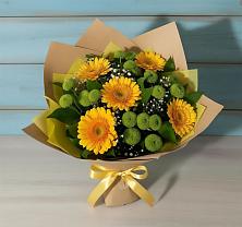 Букет цветов из:  Герберы и Хризантемы в Яжелбицы