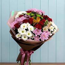 Букет цветов из:  Розы, Хризантемы и Альстромерии в Яжелбицы