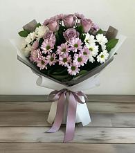 Букет цветов из:  Хризантемы и Розы #REPLACE_PRED# Яжелбицы