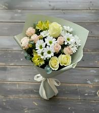 Букет цветов из:  Альстромерии, Розы и Хризантемы в Яжелбицы