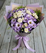 Букет цветов из:  Хризантемы и Розы #REPLACE_PRED# Яжелбицы